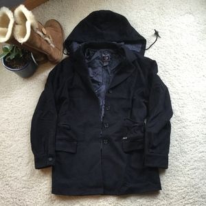 *sale** Faconnable Dark Blue Wool Peacoat